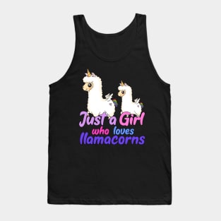 Just A Girl Who Loves llamacorns Gift print Tank Top